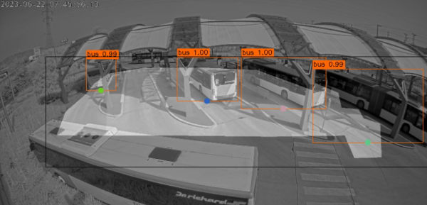 Nahverkehrsknoten Puntigam mit Darstellung der Infrastruktur-Komponenten (Quelle: modifizierte Google Earth-Darstellung, Yunex Traffic)