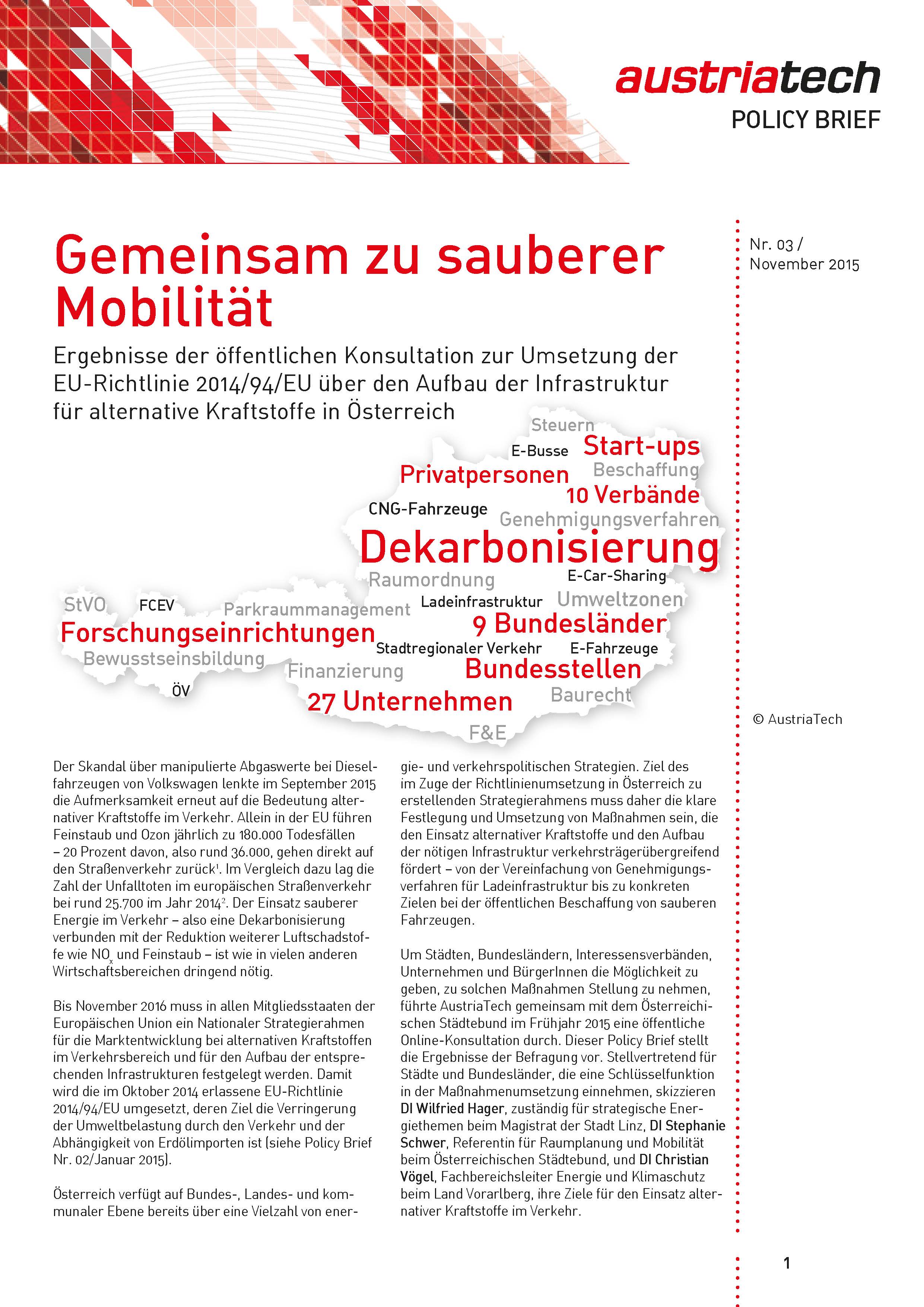 ATE PolicyBrief 032015 gemeinsam zu sauberer Mobilitaet Seite 01 v2