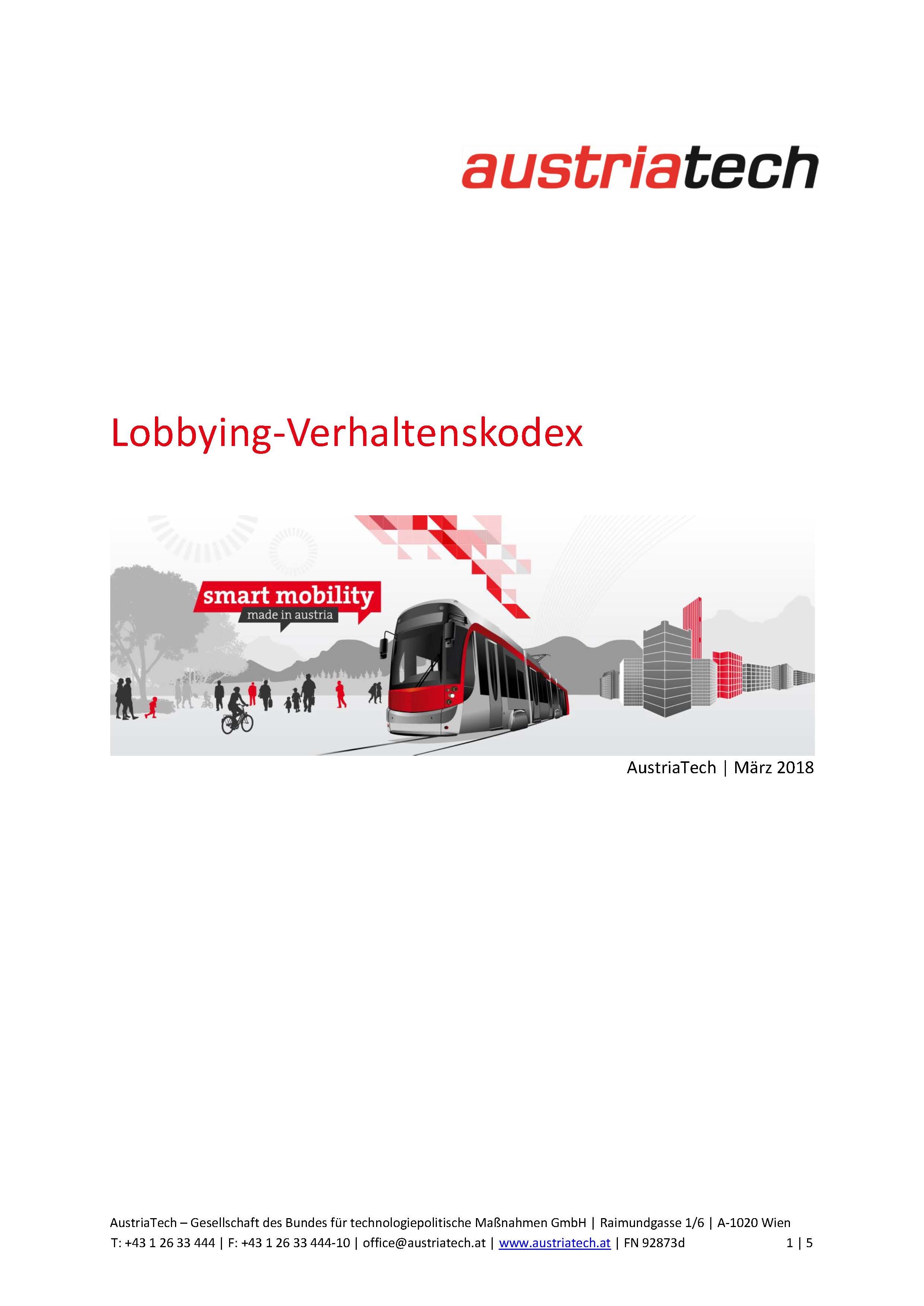 Lobbying Verhaltenskodex 2018 Seite 1